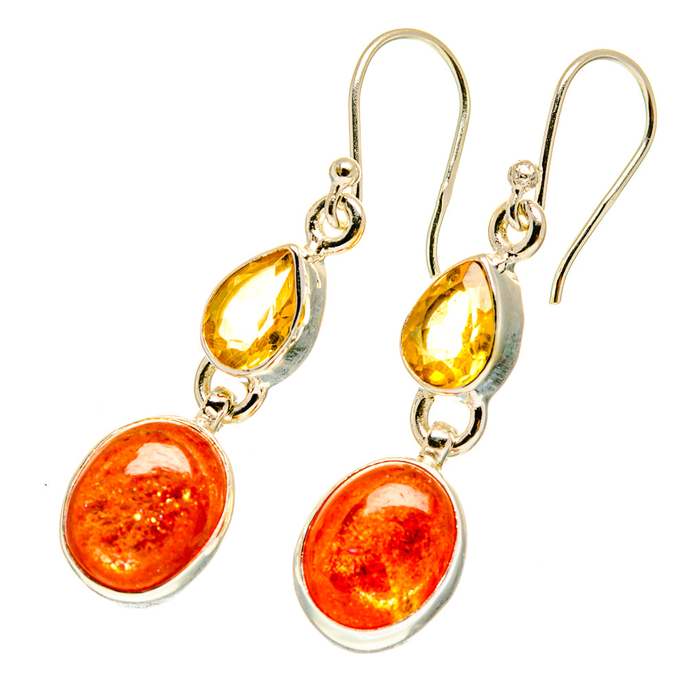 Sunstone Earrings handcrafted by Ana Silver Co - EARR417358