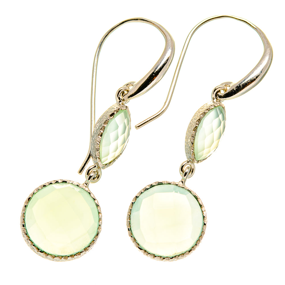 Aqua Chalcedony Earrings handcrafted by Ana Silver Co - EARR417393