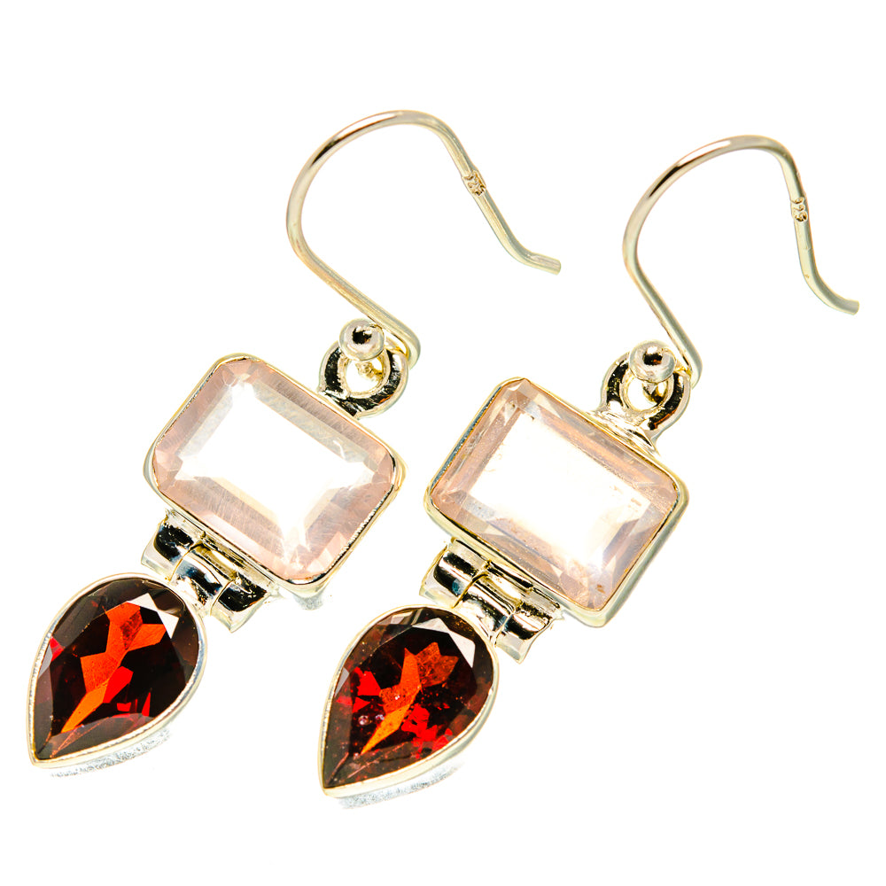 Rose Quartz Earrings handcrafted by Ana Silver Co - EARR417406