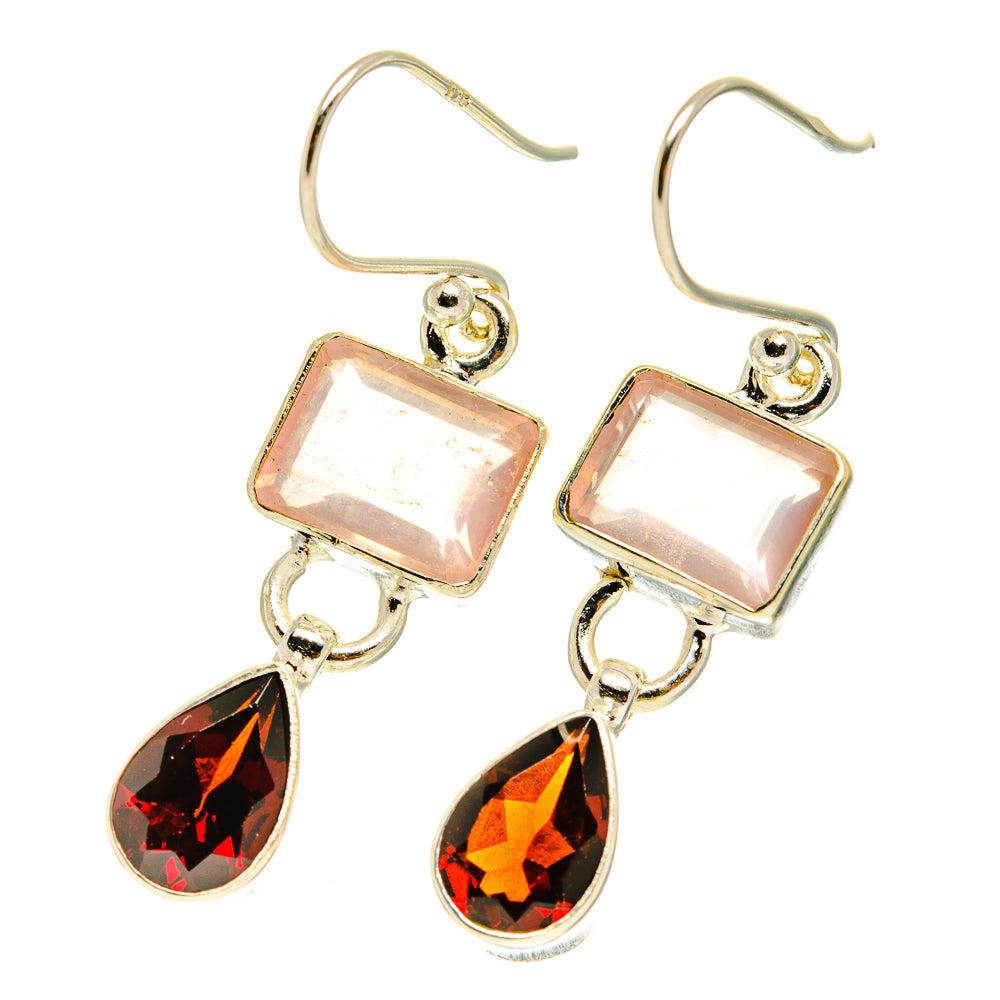 Rose Quartz Earrings handcrafted by Ana Silver Co - EARR417409