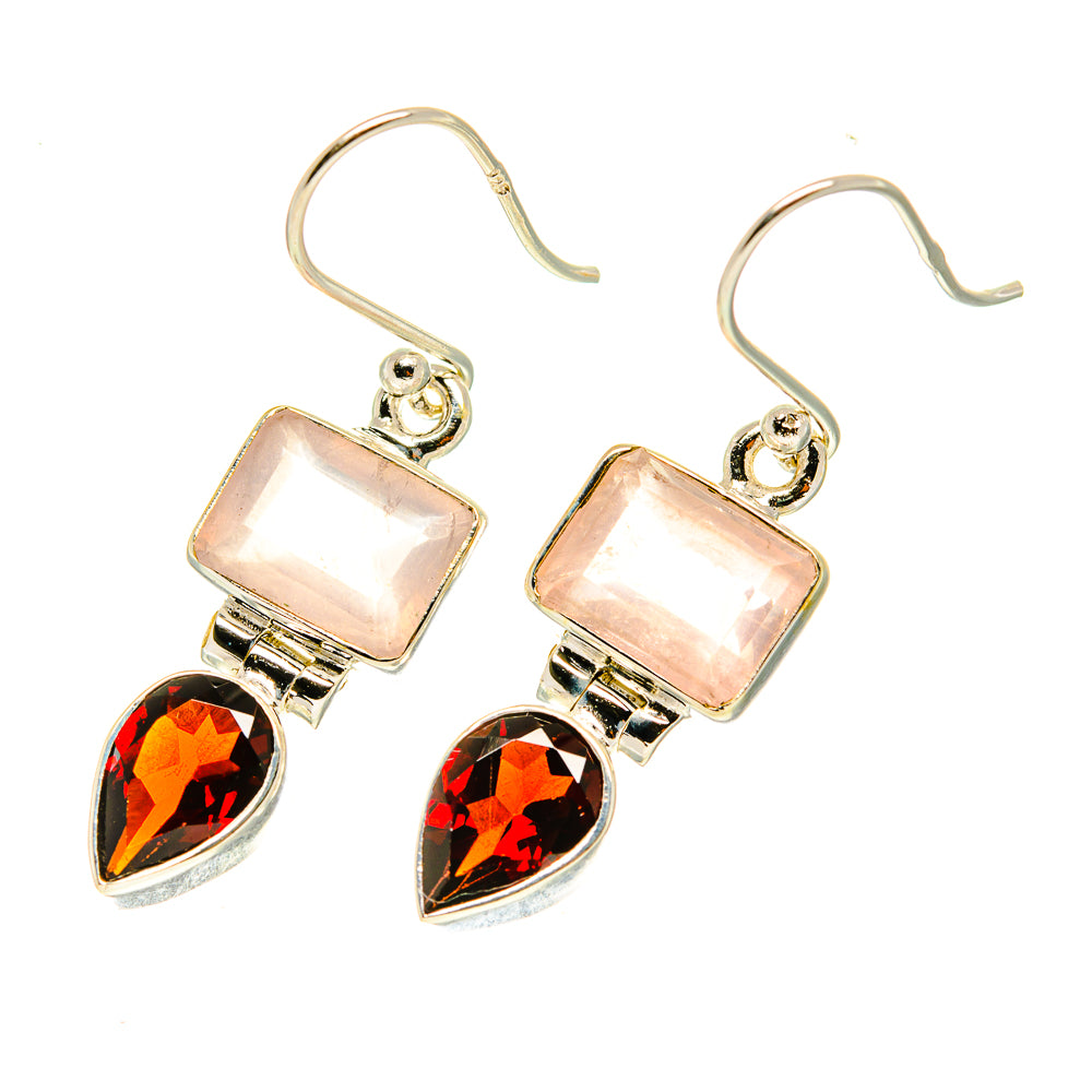Rose Quartz Earrings handcrafted by Ana Silver Co - EARR417482