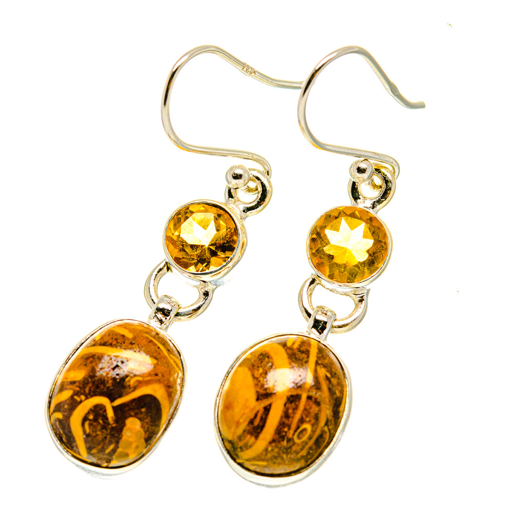 Palm Wood Jasper Earrings handcrafted by Ana Silver Co - EARR417492