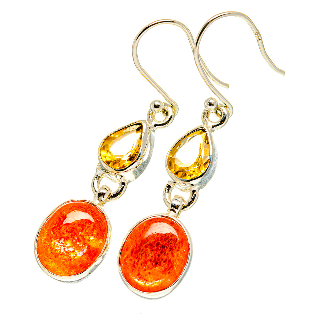 Sunstone Earrings handcrafted by Ana Silver Co - EARR417514