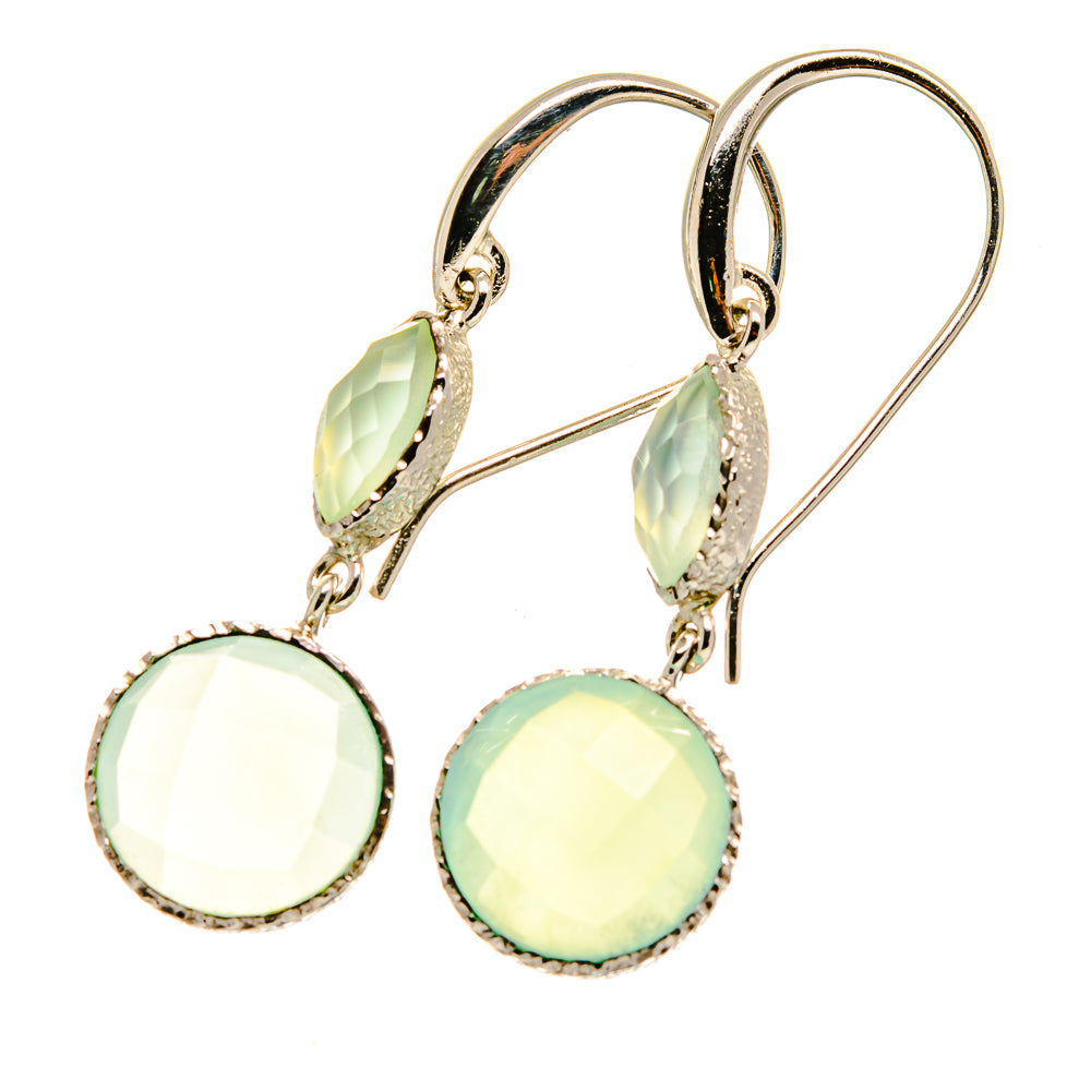 Aqua Chalcedony Earrings handcrafted by Ana Silver Co - EARR417687