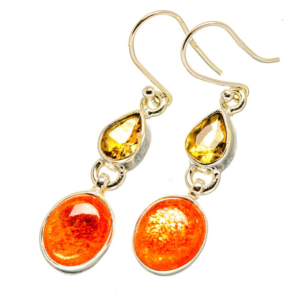 Sunstone, Citrine Earrings handcrafted by Ana Silver Co - EARR417693