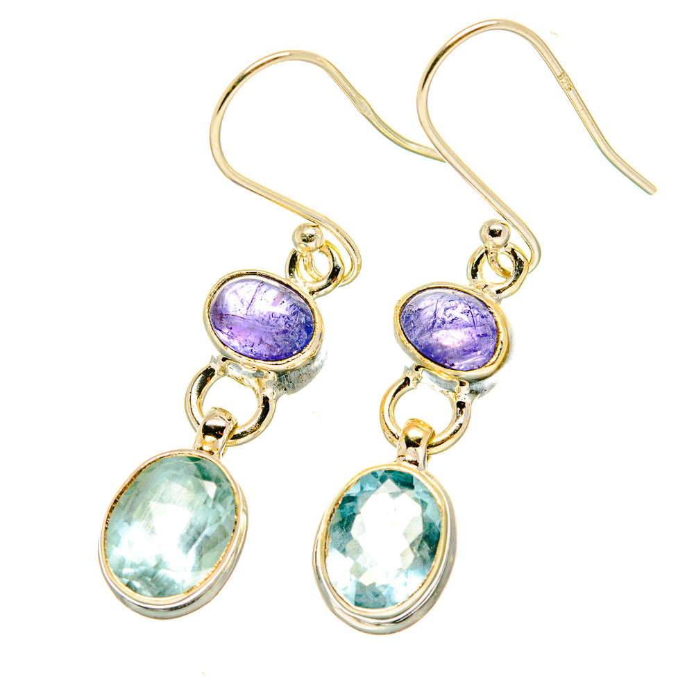 Blue Topaz, Tanzanite Earrings handcrafted by Ana Silver Co - EARR417724