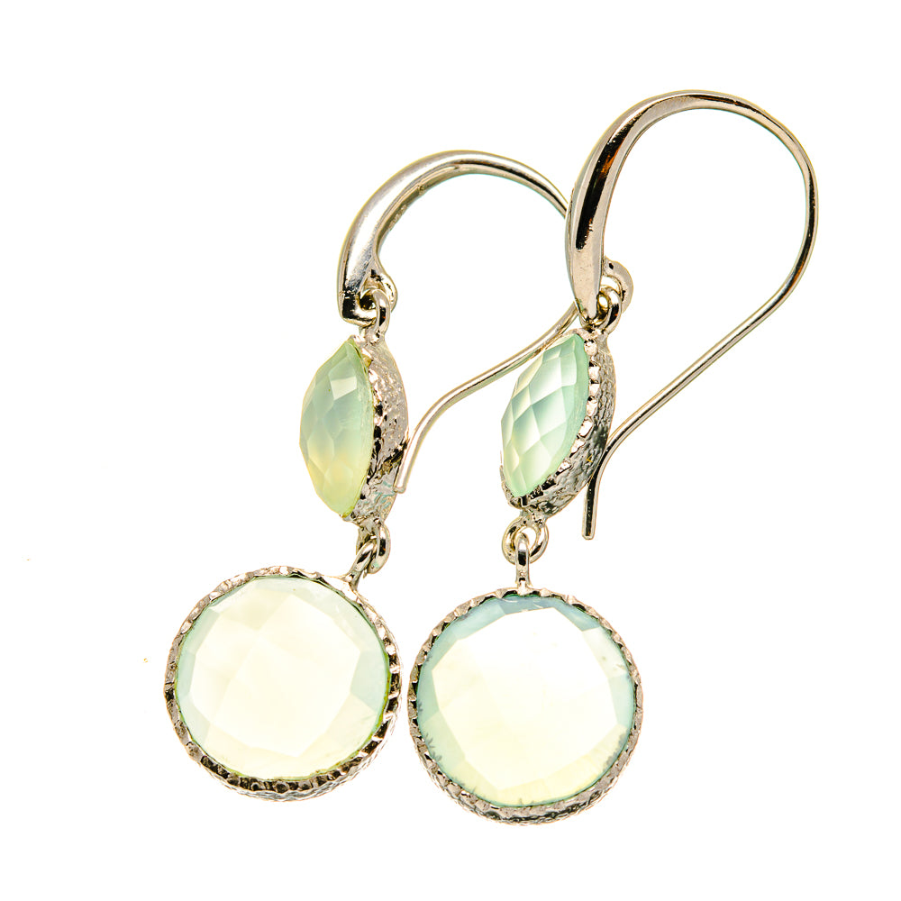 Aqua Chalcedony Earrings handcrafted by Ana Silver Co - EARR417757