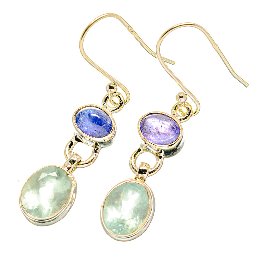 Aqua Chalcedony, Tanzanite Earrings handcrafted by Ana Silver Co - EARR417767