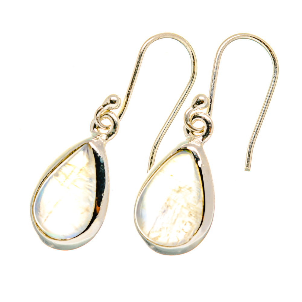 Rainbow Moonstone Earrings handcrafted by Ana Silver Co - EARR417778