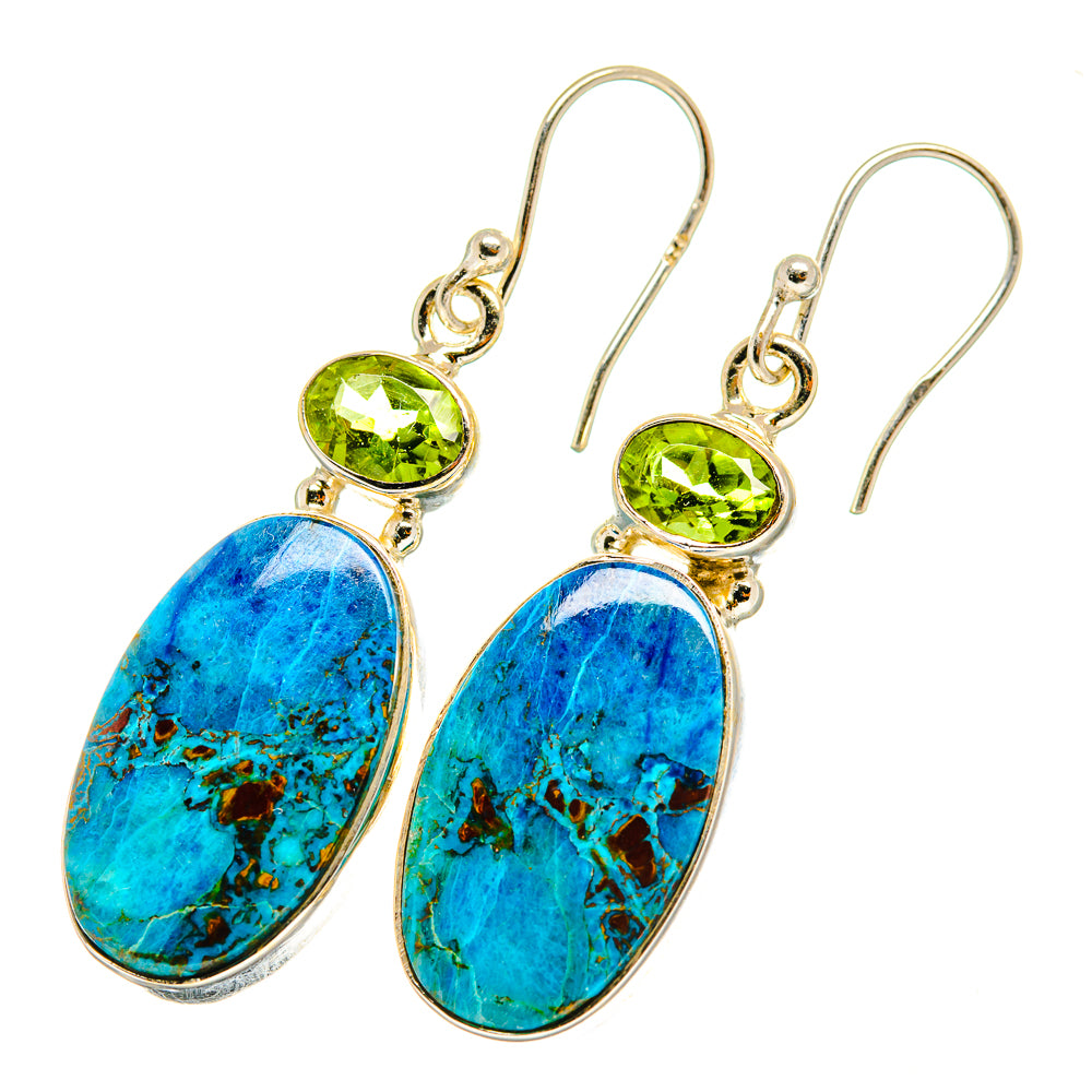 Chrysocolla Earrings handcrafted by Ana Silver Co - EARR417813