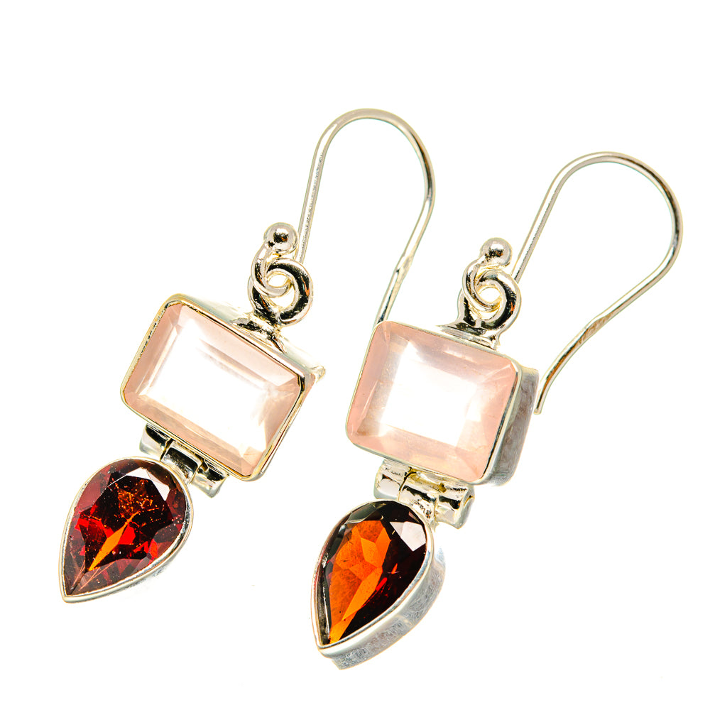 Rose Quartz Earrings handcrafted by Ana Silver Co - EARR417823