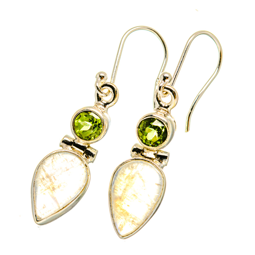 Rainbow Moonstone Earrings handcrafted by Ana Silver Co - EARR417845