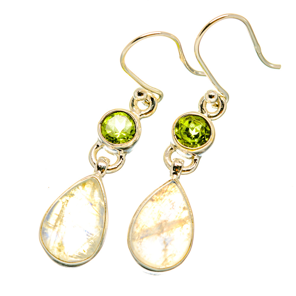 Rainbow Moonstone Earrings handcrafted by Ana Silver Co - EARR417880