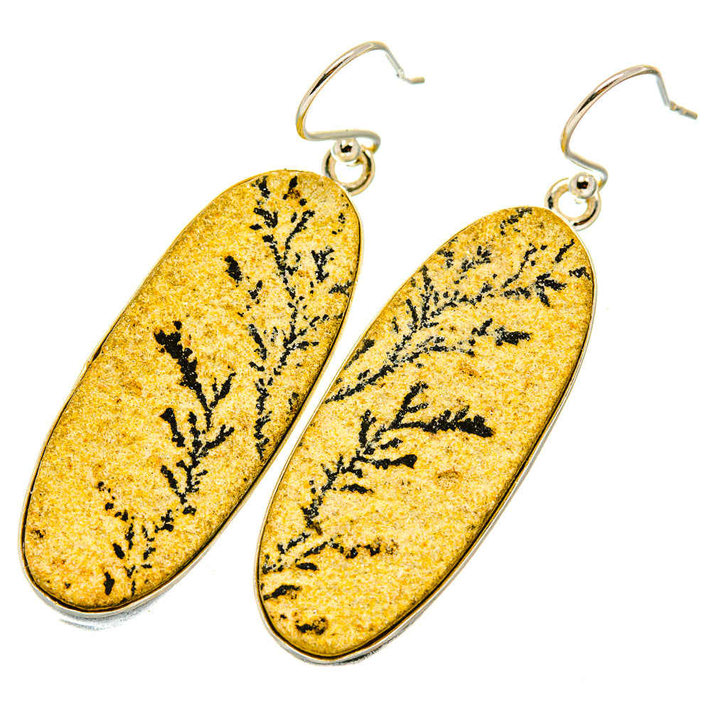 Germany Psilomelane Dendrite Earrings handcrafted by Ana Silver Co - EARR417985