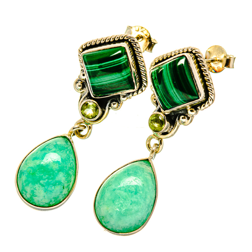 Malachite Earrings handcrafted by Ana Silver Co - EARR418000