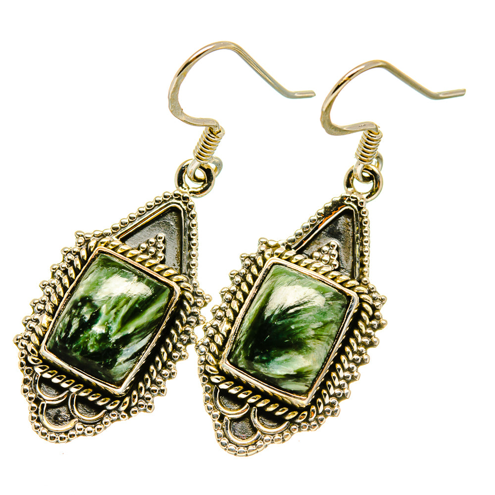 Seraphinite Earrings handcrafted by Ana Silver Co - EARR418021