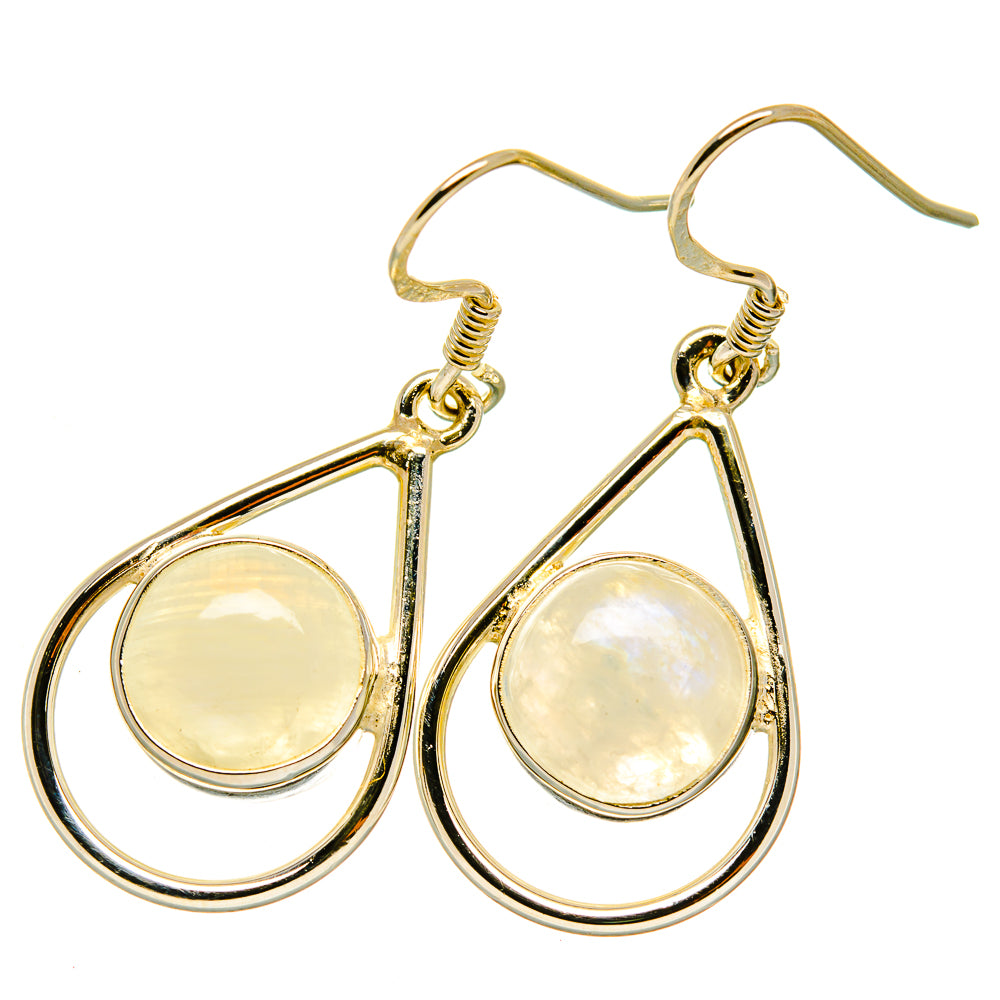 Rainbow Moonstone Earrings handcrafted by Ana Silver Co - EARR418026