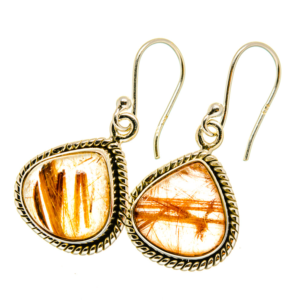 Rutilated Quartz Earrings handcrafted by Ana Silver Co - EARR418031