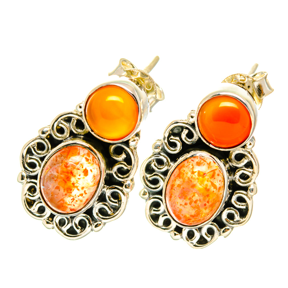 Sunstone Earrings handcrafted by Ana Silver Co - EARR418050