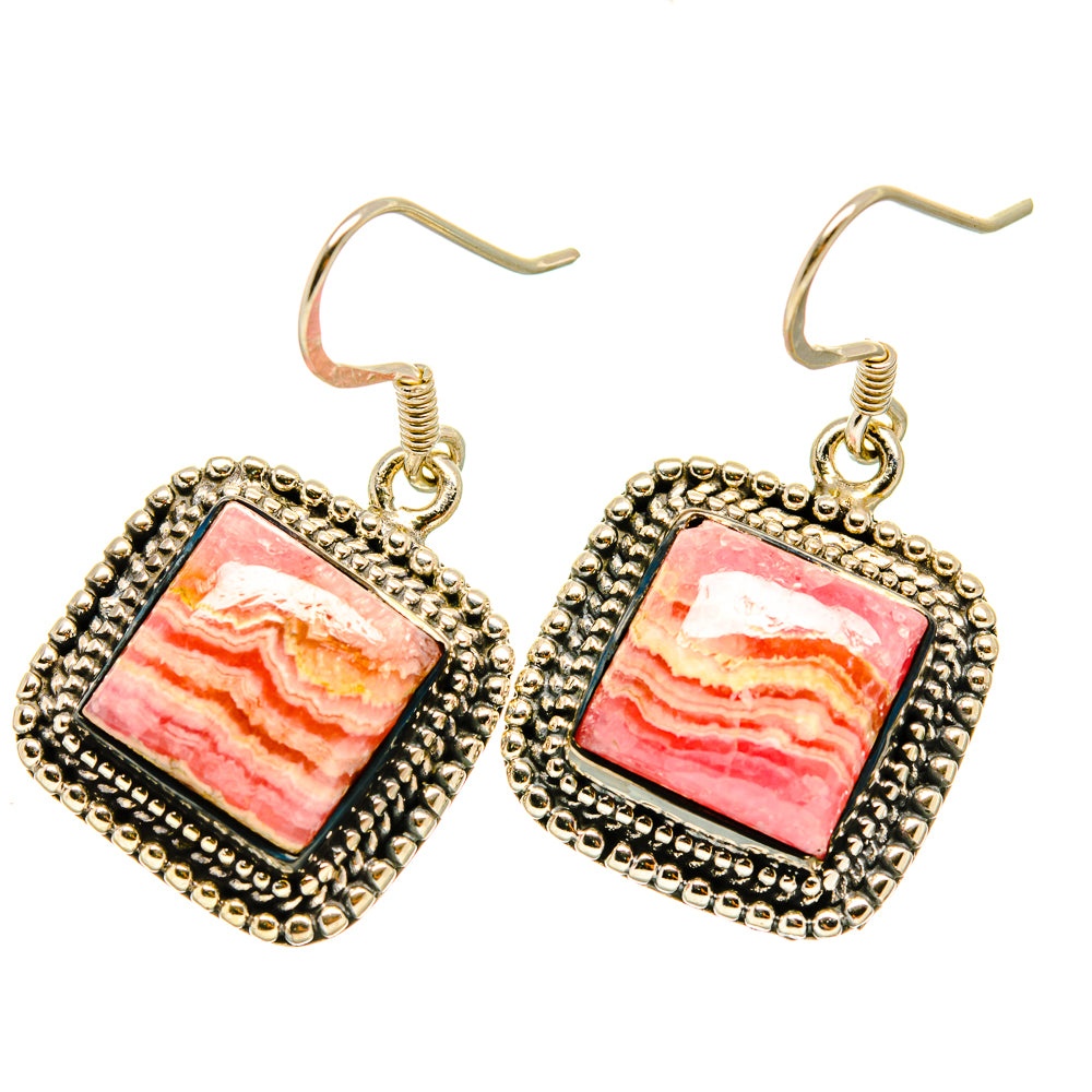 Rhodochrosite Earrings handcrafted by Ana Silver Co - EARR418075