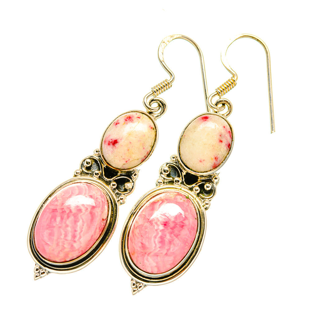 Rhodochrosite, Thulite Earrings handcrafted by Ana Silver Co - EARR418096