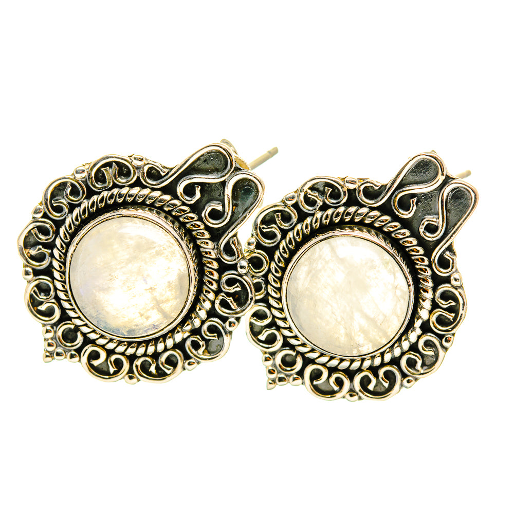 Rainbow Moonstone Earrings handcrafted by Ana Silver Co - EARR418100