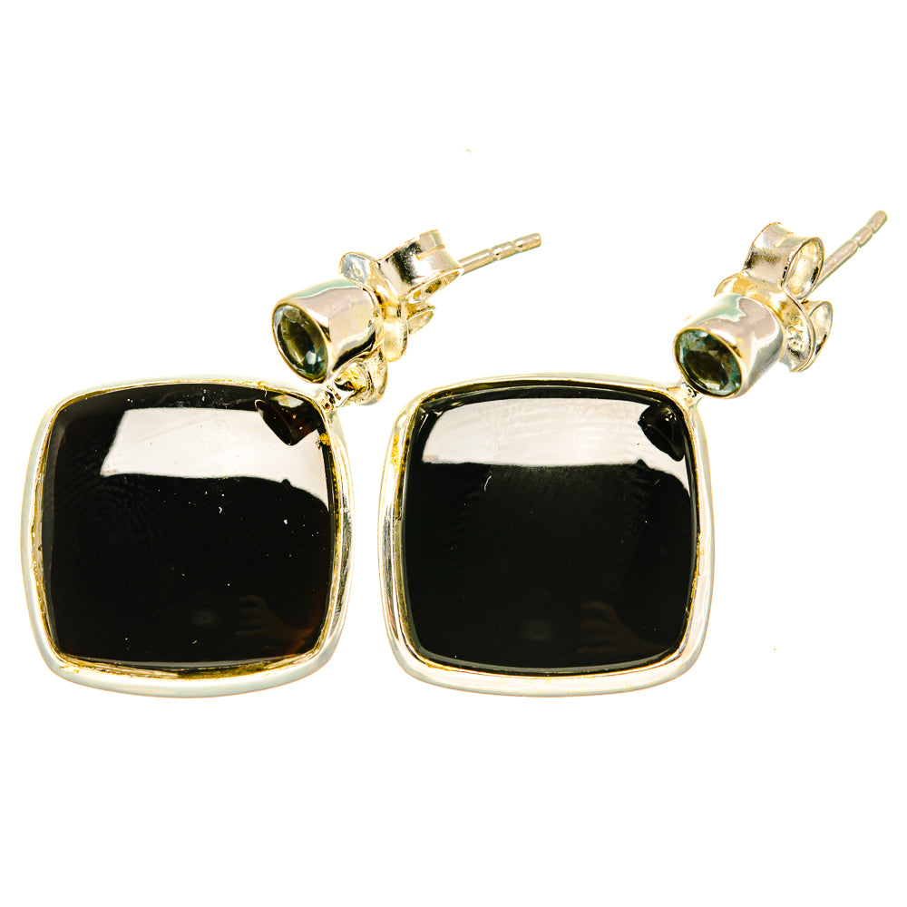 Black Onyx Earrings handcrafted by Ana Silver Co - EARR418174