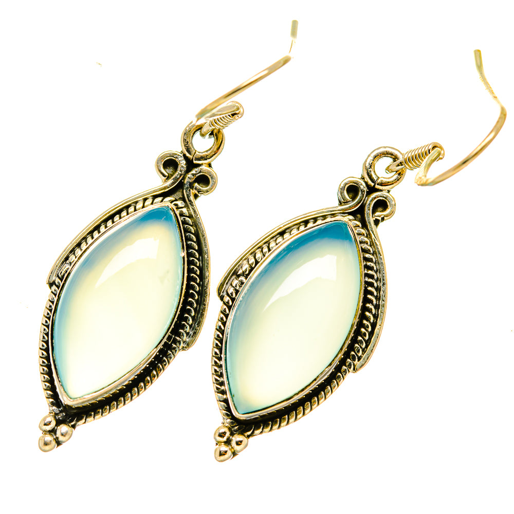 Aqua Chalcedony Earrings handcrafted by Ana Silver Co - EARR418237
