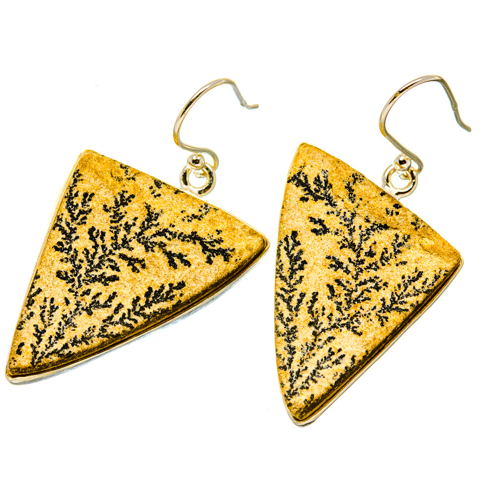 Germany Psilomelane Dendrite Earrings handcrafted by Ana Silver Co - EARR418250