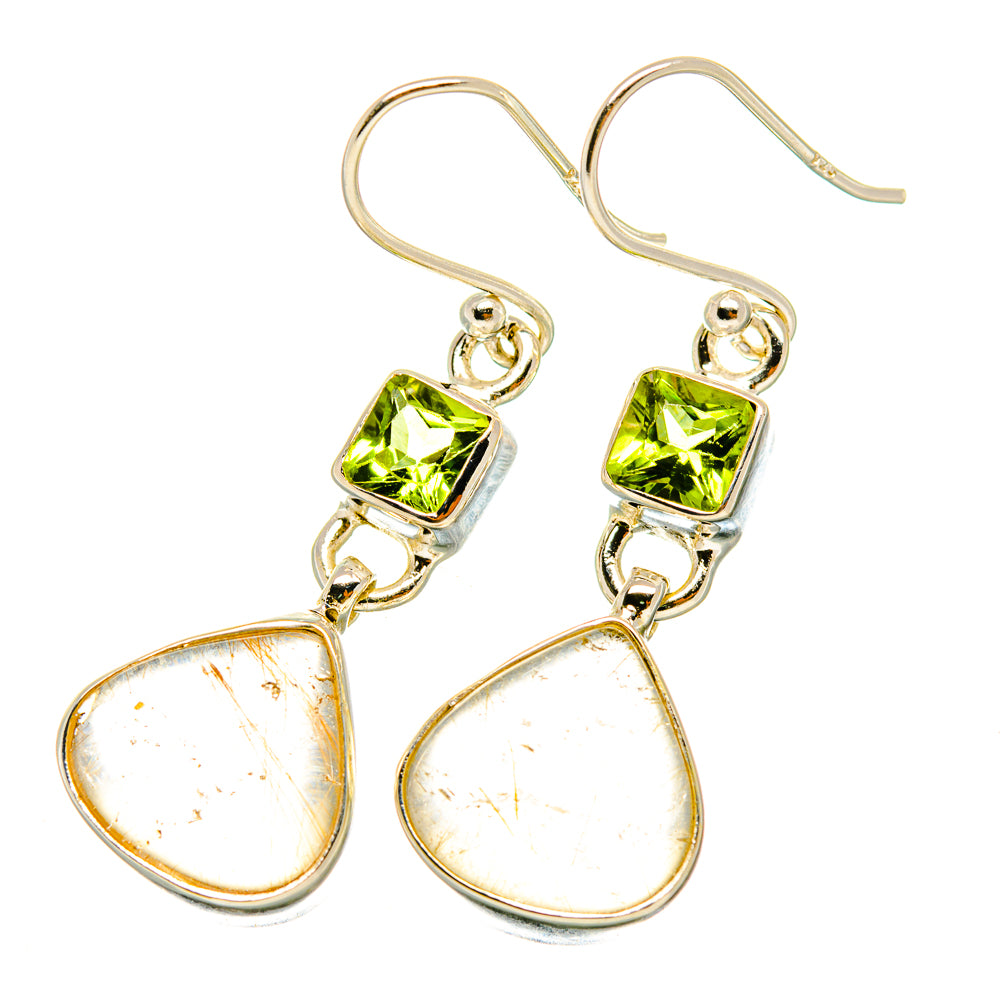 Rutilated Quartz Earrings handcrafted by Ana Silver Co - EARR418304
