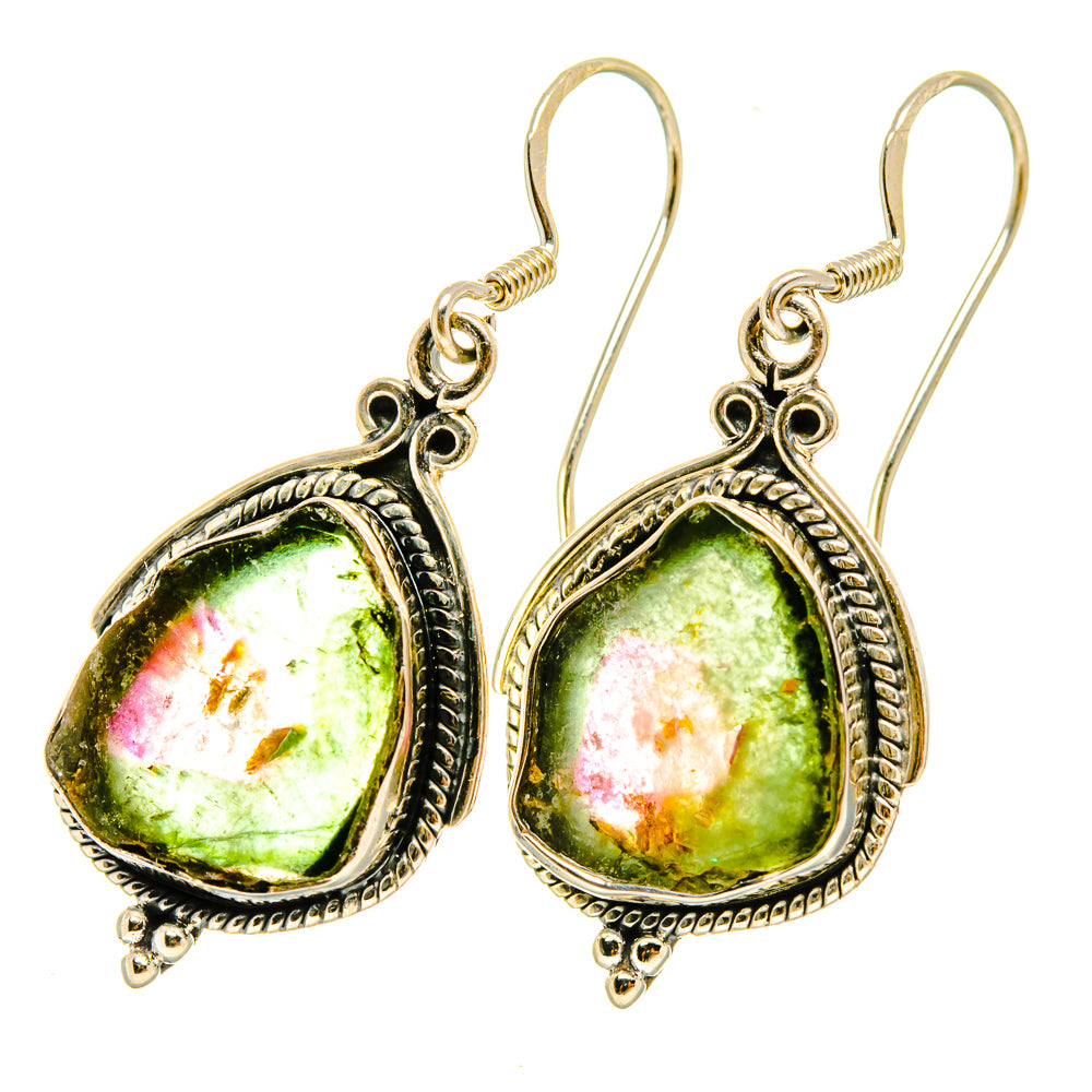 Watermelon Tourmaline Earrings handcrafted by Ana Silver Co - EARR418318