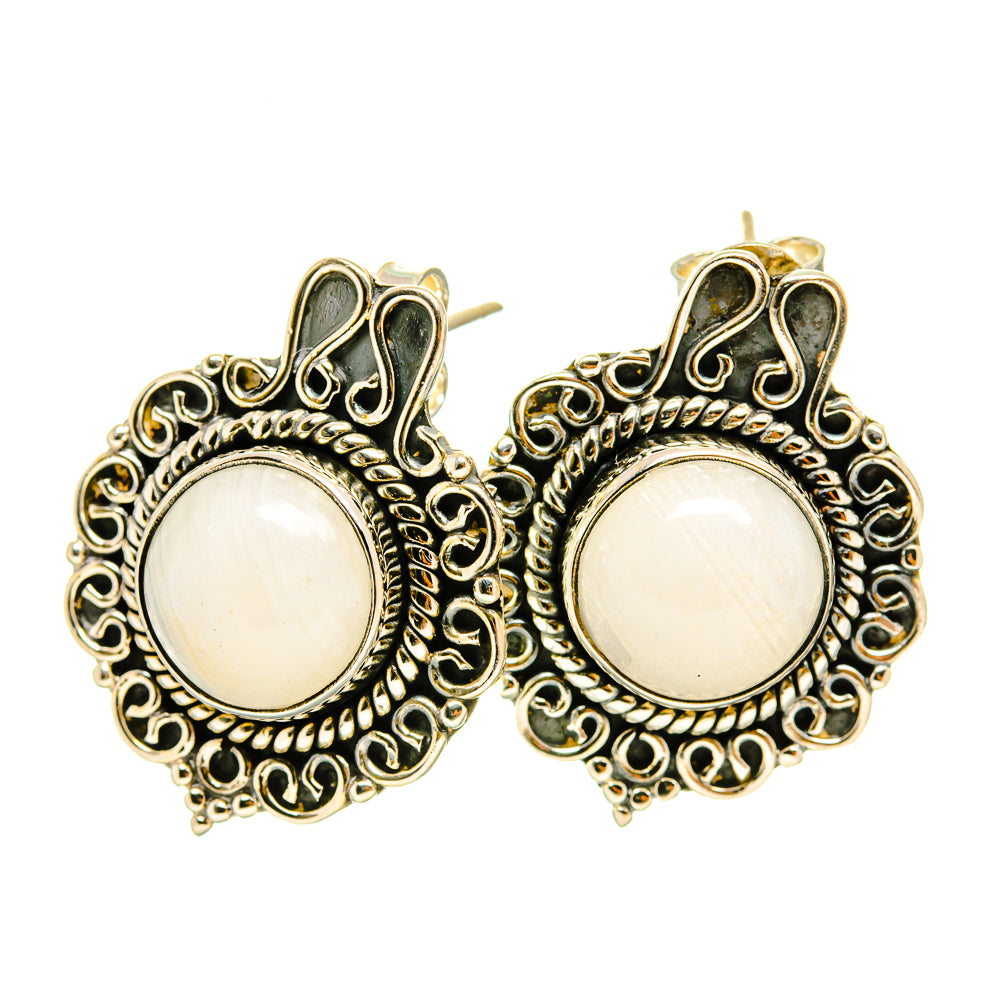 Rainbow Moonstone Earrings handcrafted by Ana Silver Co - EARR418338
