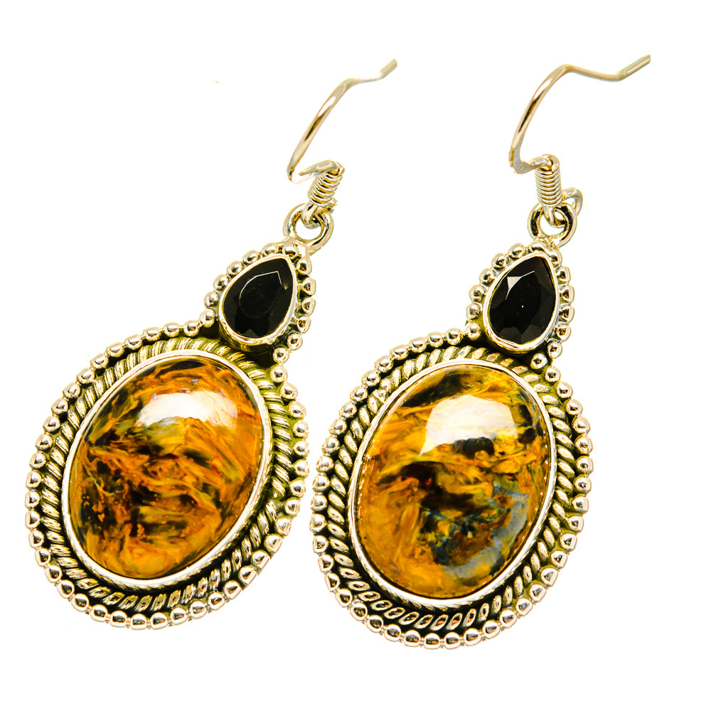 Golden Pietersite Earrings handcrafted by Ana Silver Co - EARR418339