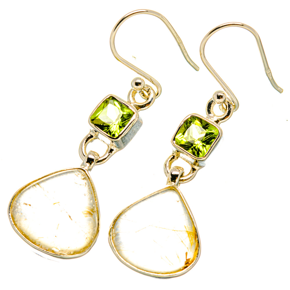 Rutilated Quartz Earrings handcrafted by Ana Silver Co - EARR418380