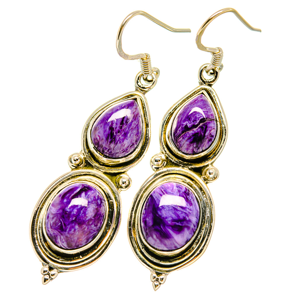 Charoite Earrings handcrafted by Ana Silver Co - EARR418386