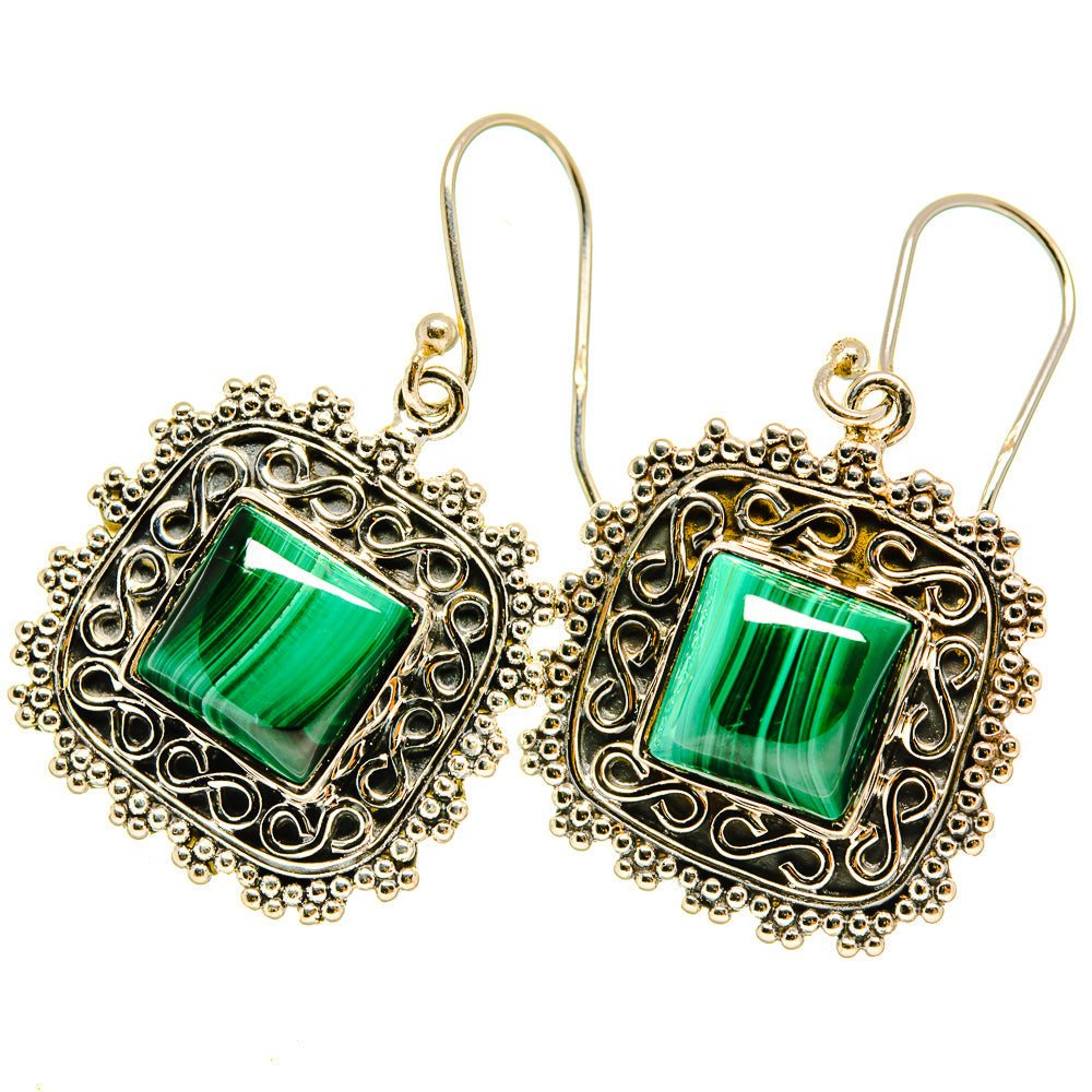 Malachite Earrings handcrafted by Ana Silver Co - EARR418389