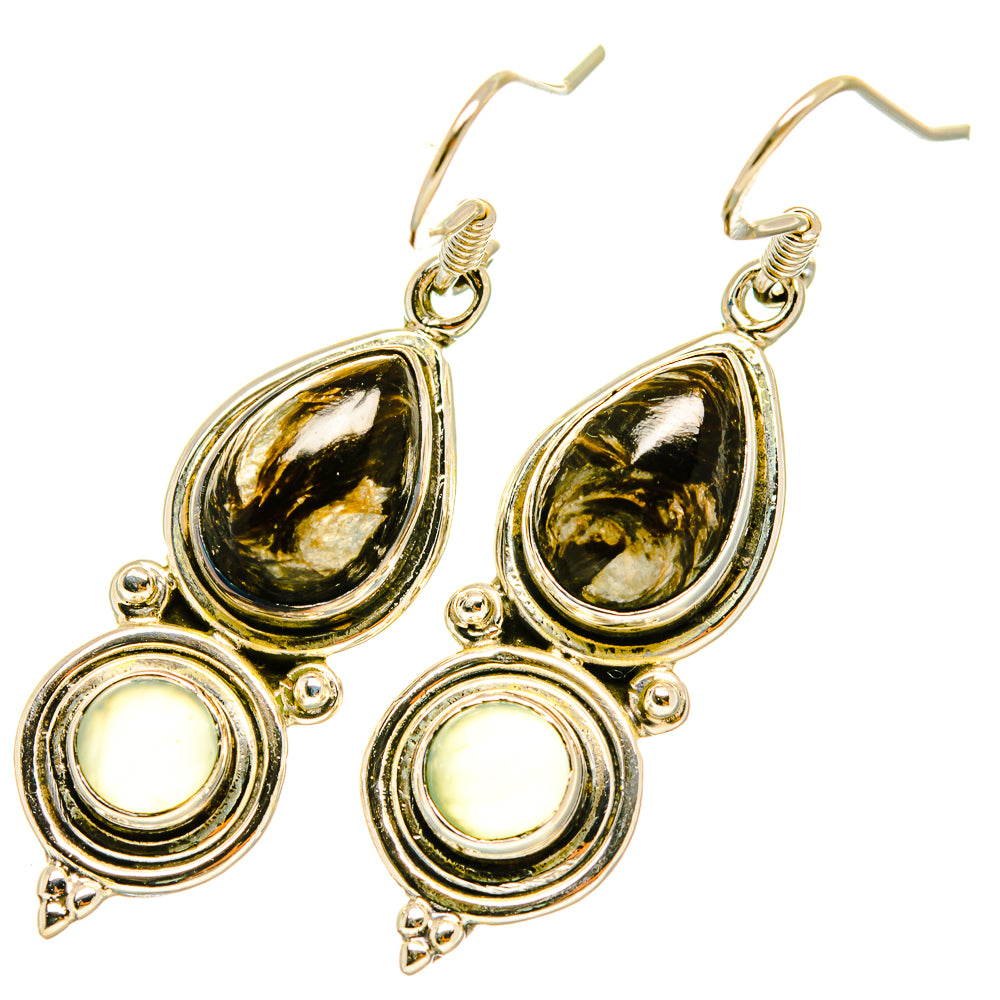 Golden Seraphinite Earrings handcrafted by Ana Silver Co - EARR418419