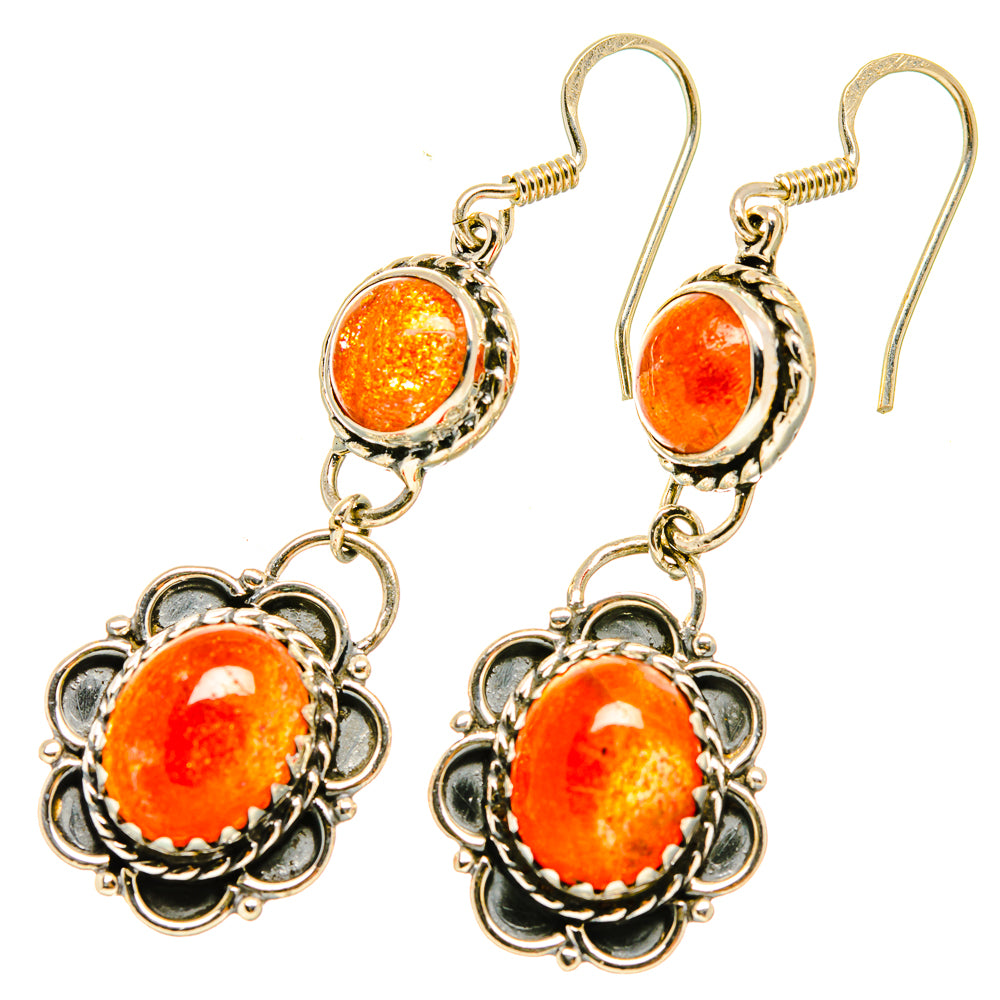 Sunstone Earrings handcrafted by Ana Silver Co - EARR418426