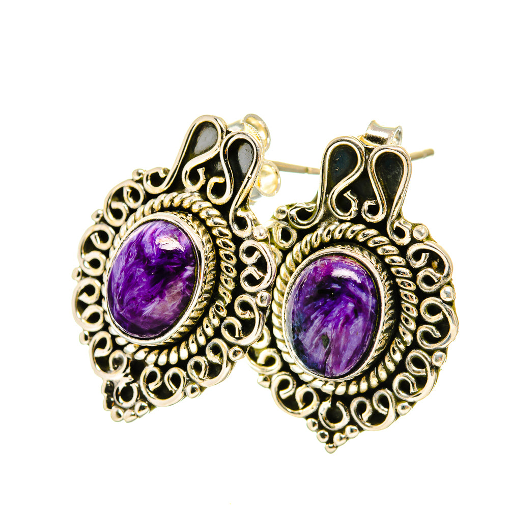 Charoite Earrings handcrafted by Ana Silver Co - EARR418440