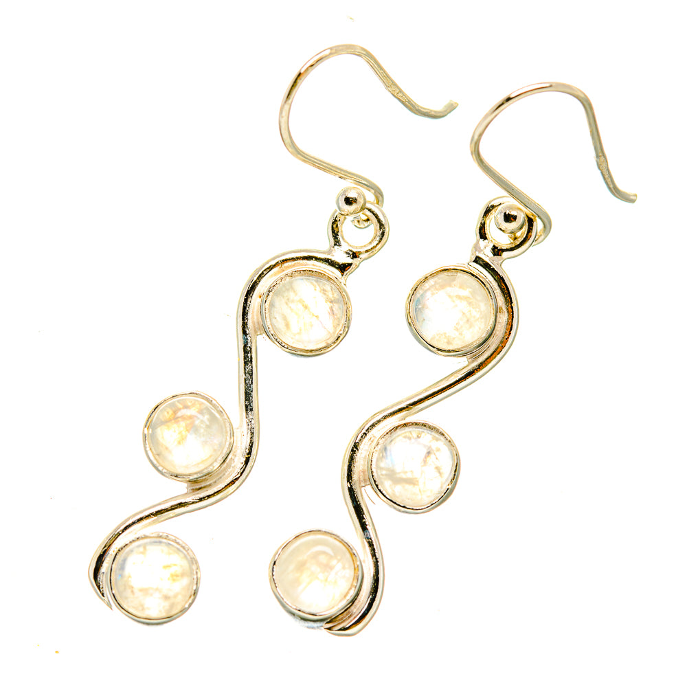 Rainbow Moonstone Earrings handcrafted by Ana Silver Co - EARR418461