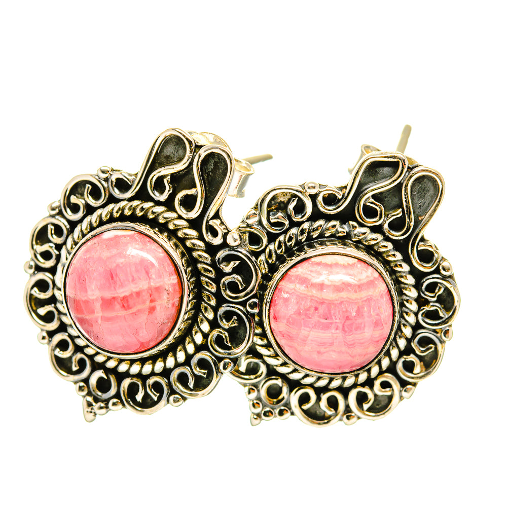 Rhodochrosite Earrings handcrafted by Ana Silver Co - EARR418466