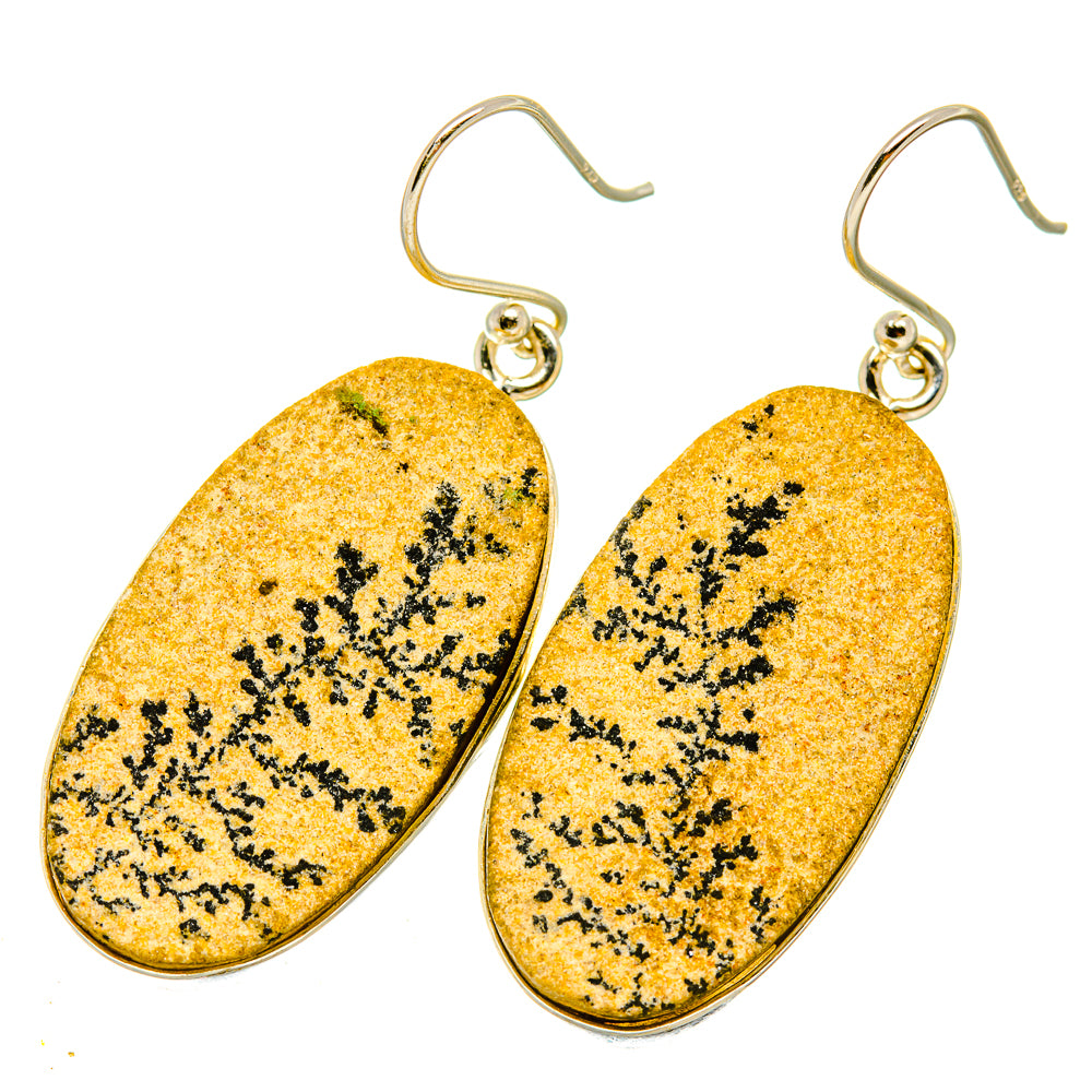 Germany Psilomelane Dendrite Earrings handcrafted by Ana Silver Co - EARR418489