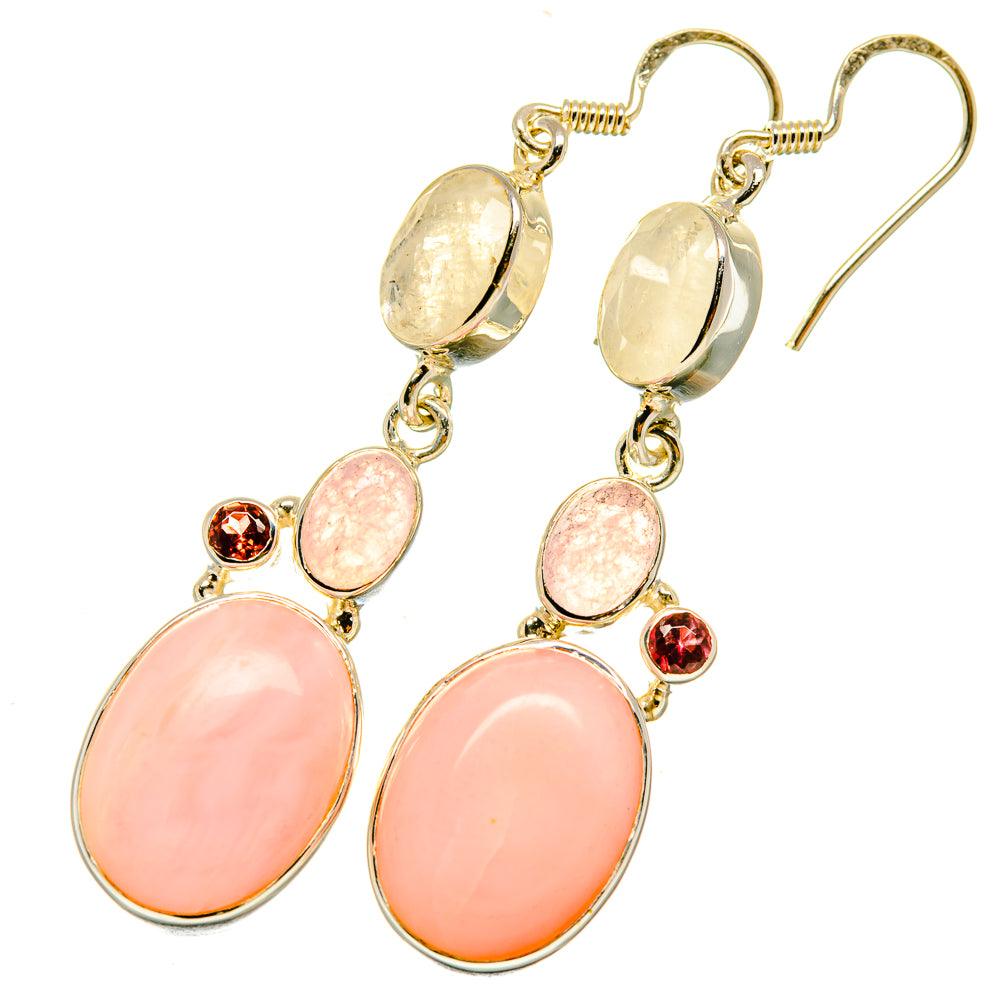 Pink Opal Earrings handcrafted by Ana Silver Co - EARR418493