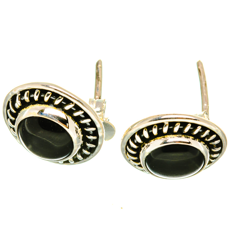 Black Onyx Earrings handcrafted by Ana Silver Co - EARR418516