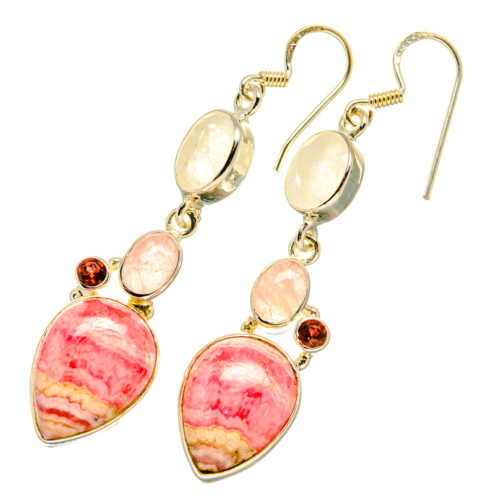 Rhodochrosite Earrings handcrafted by Ana Silver Co - EARR418583