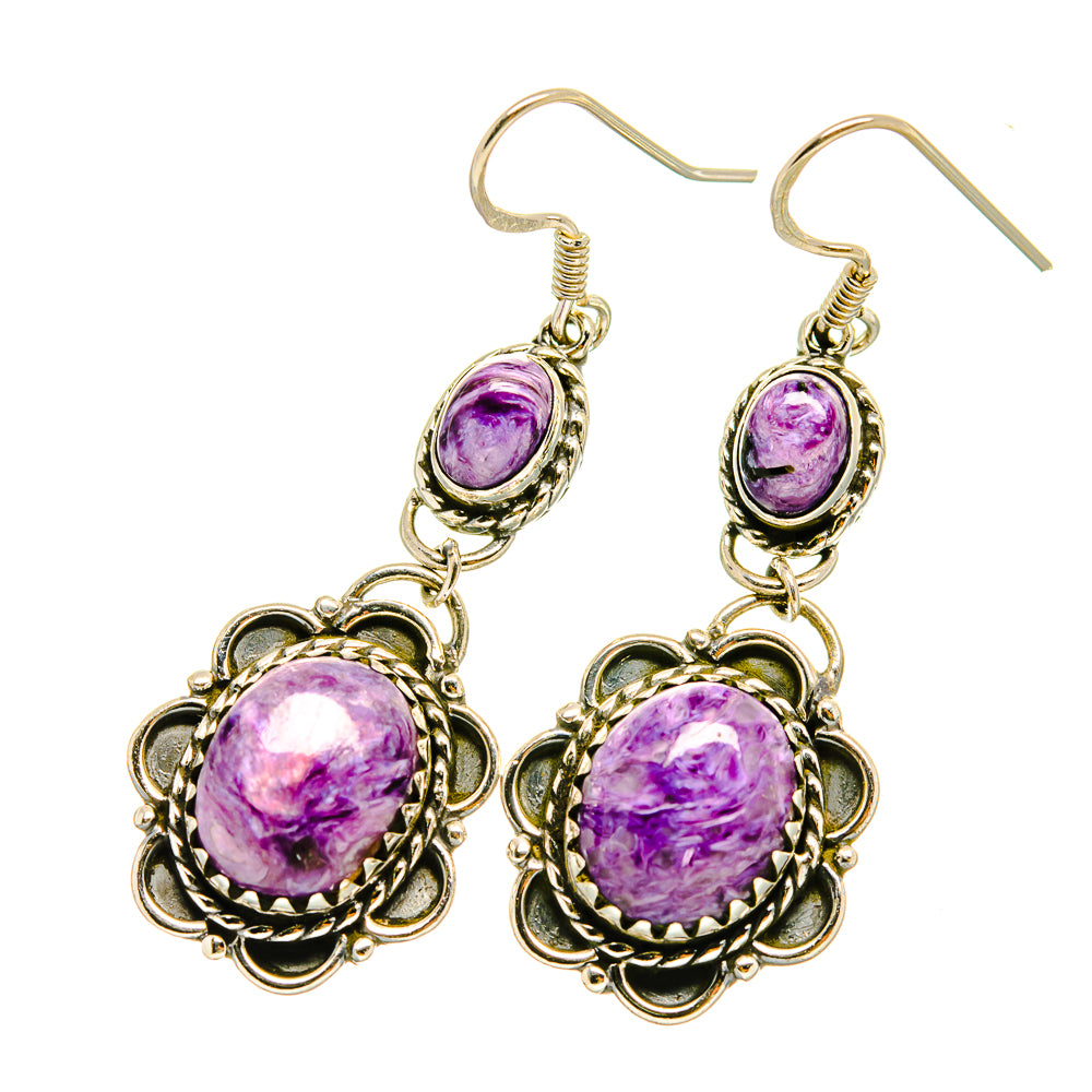 Charoite Earrings handcrafted by Ana Silver Co - EARR418585