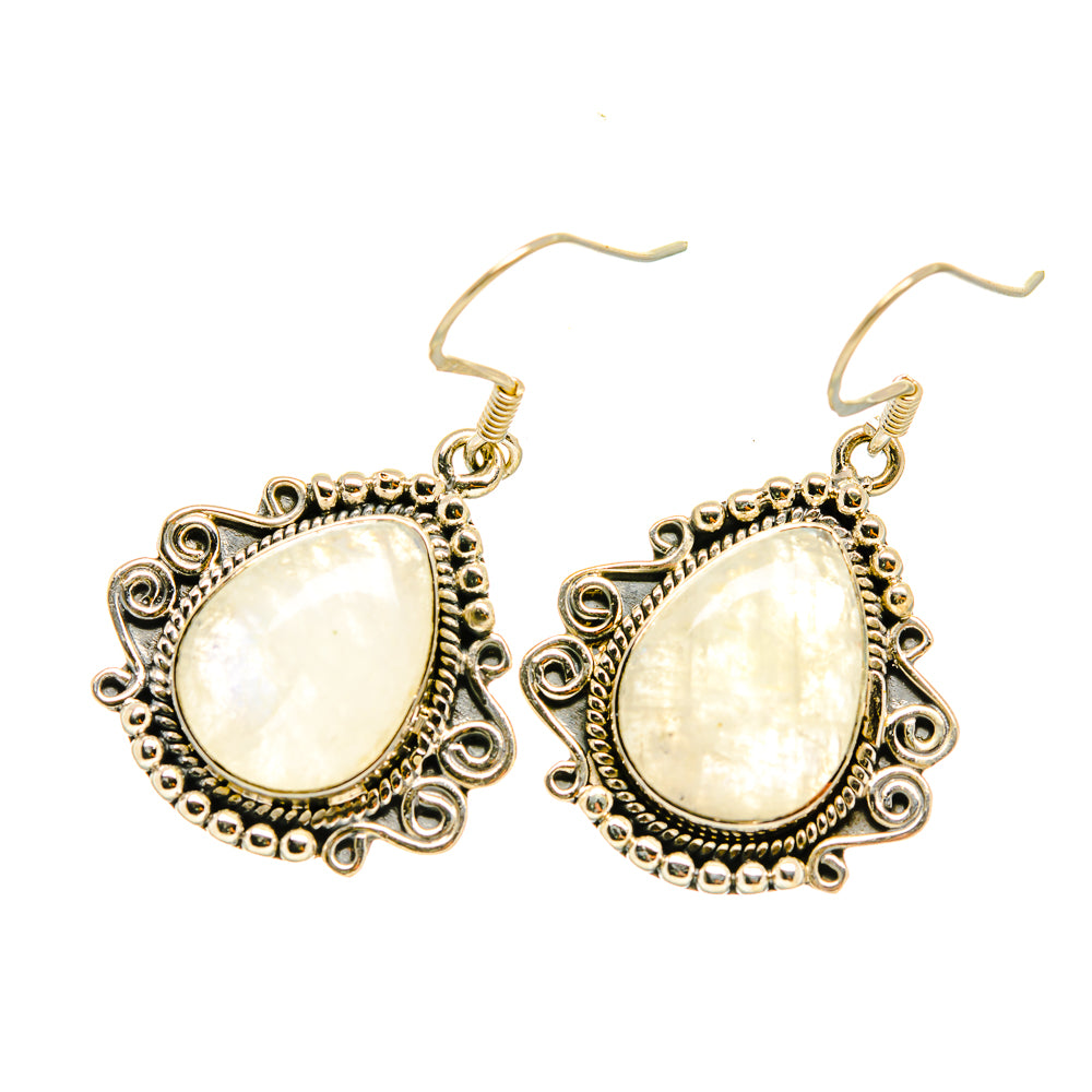 Rainbow Moonstone Earrings handcrafted by Ana Silver Co - EARR418645