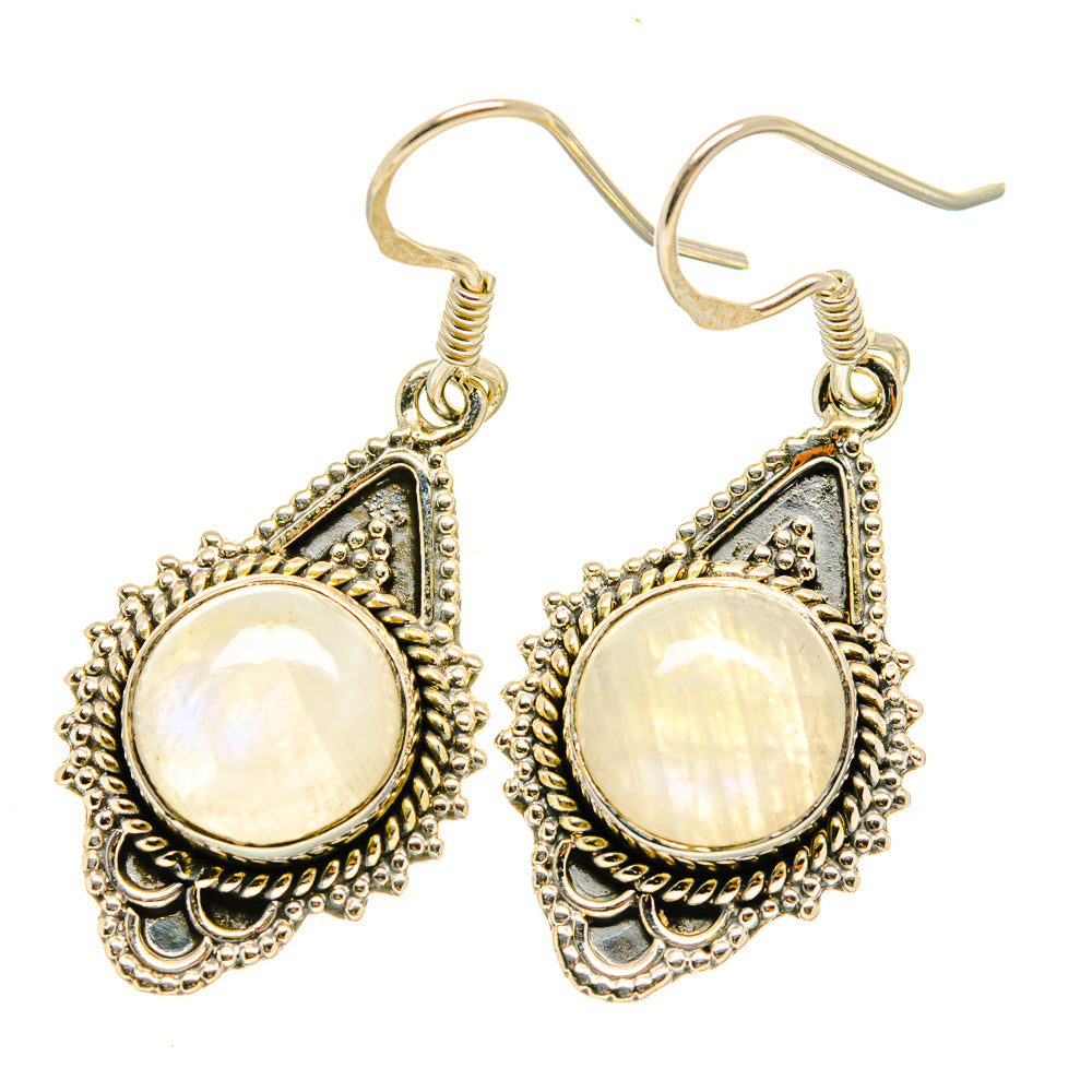 Rainbow Moonstone Earrings handcrafted by Ana Silver Co - EARR418716