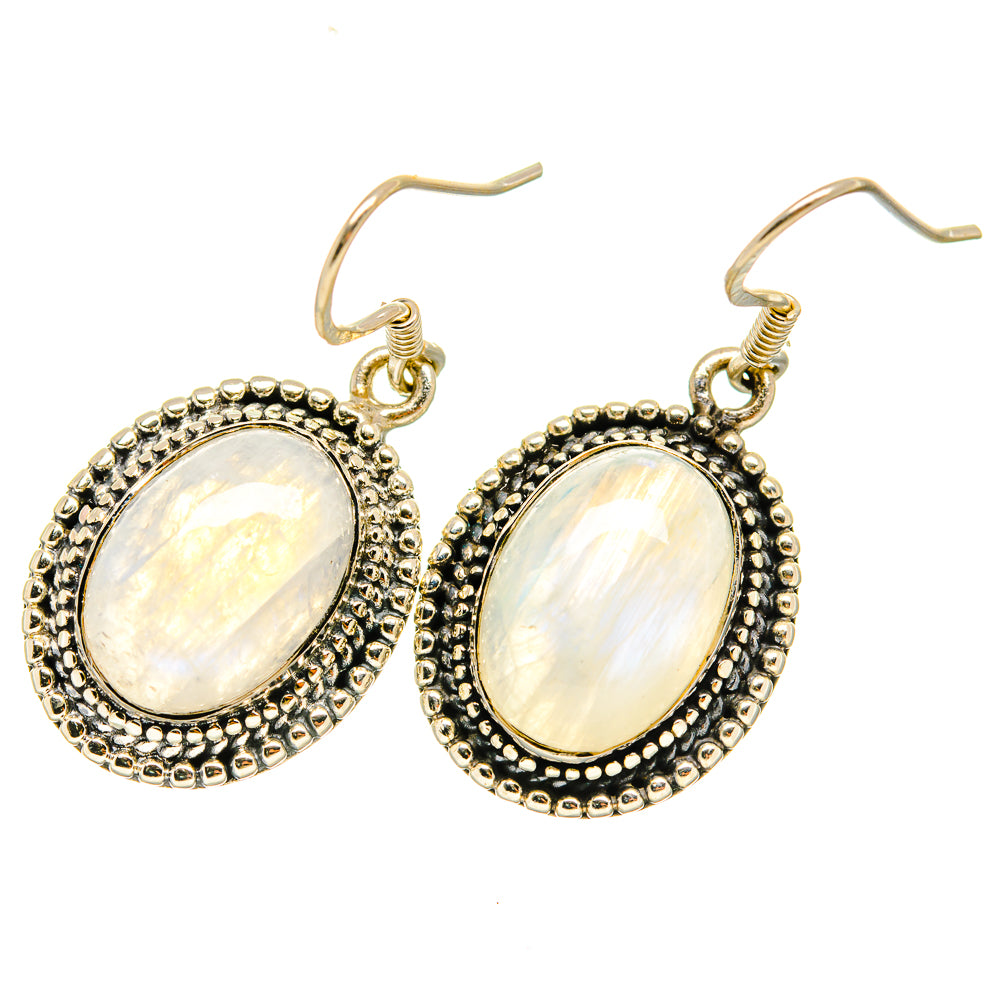 Rainbow Moonstone Earrings handcrafted by Ana Silver Co - EARR418750