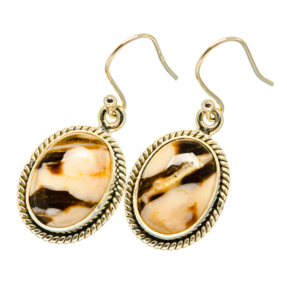 Peanut Wood Jasper Earrings handcrafted by Ana Silver Co - EARR418829